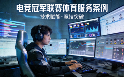 电竞冠军联赛体育服务案例封面 - 电竞选手与数据后台